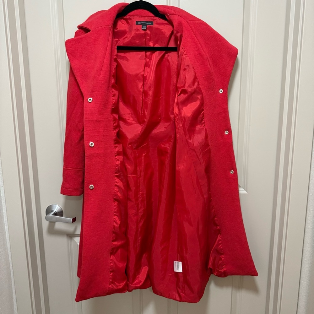 INC International Concepts Red Trench Coat - Picture 5 of 8
